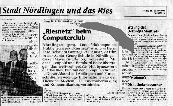 Bernhard Beise beim Computerclub Nördlingen 1996